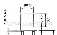 3*3.8毫米平头发光二极管 蓝色(图)