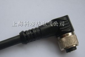 供应M12孔式弯型带电缆连接器
