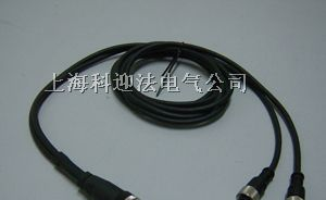 M12连接器一头分二线电缆组件