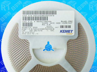 KEMET 贴片钽电容T491A105K016AT2478  1uF/16V A型