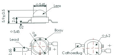 1W手电筒LED灯珠 LED大功率手电筒灯泡95-105LM