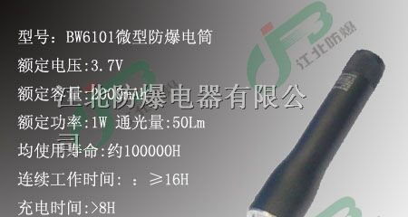 供应防爆微型手电筒，led手电筒。BW6101微型防爆电筒