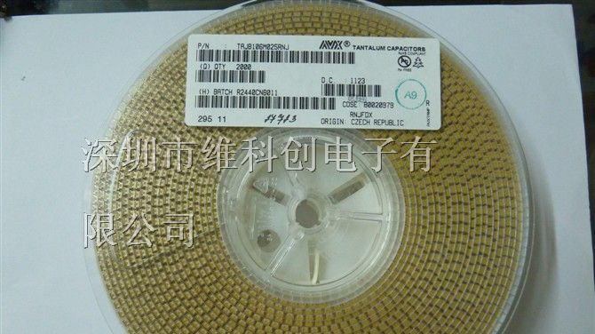 供应原装AVX钽电容 TAJB106M025RNJ 25V/10UF B