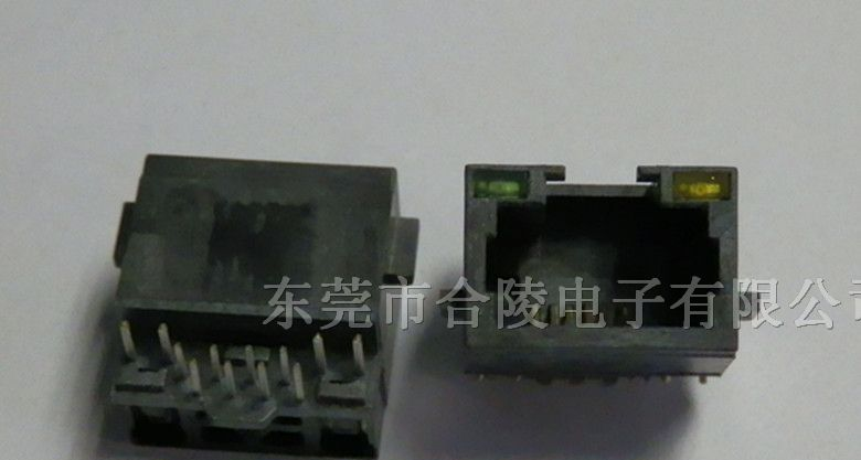 供应全塑超薄沉板式RJ45插座 下沉式RJ45母座接口