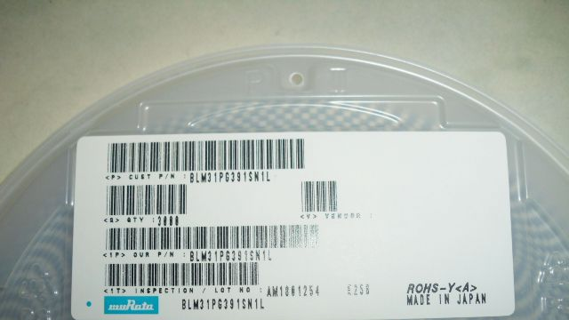 供应日本村田磁珠BLM31PG391SN1L