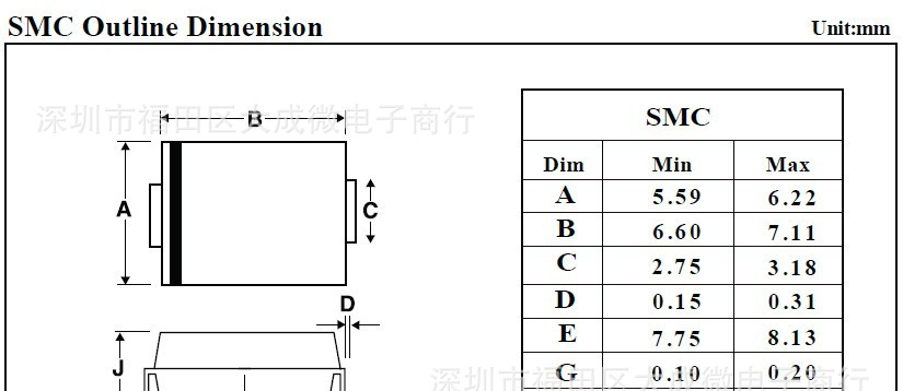 快恢复二极管 ES3A ES3B ES3D ES3G ES3J DO214AB SMC/贴片 3A