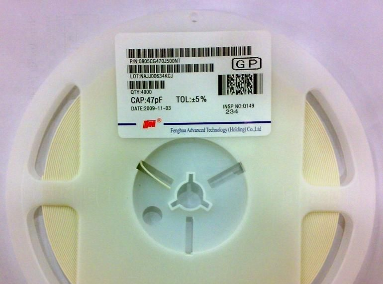 代理风华贴片电容0805 473K 47NF X7R 10% 50V