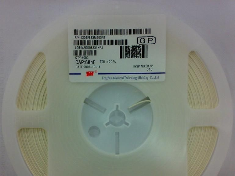 代理风华贴片电容0805 393K 39NF X7R 10% 50V