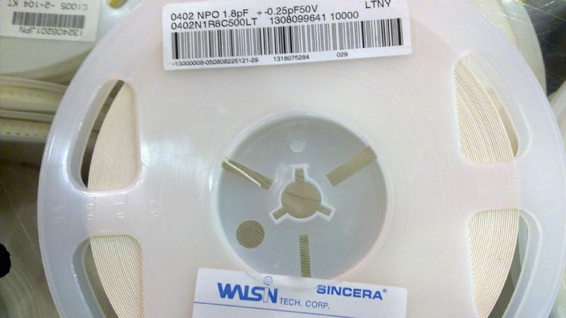 代理华新贴片电容0805 103J 10NF NPO COG 5% 50V