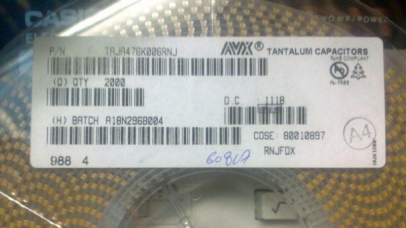 代理AVX贴片钽电容22UF 226K 10V B型 3528