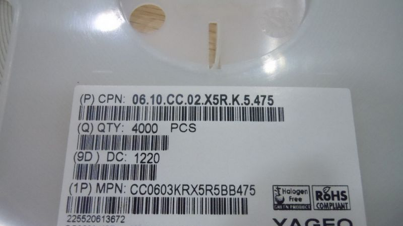 供应国巨贴片电容CC0603KRX5R5BB475 0603 4.7uf 6.3v