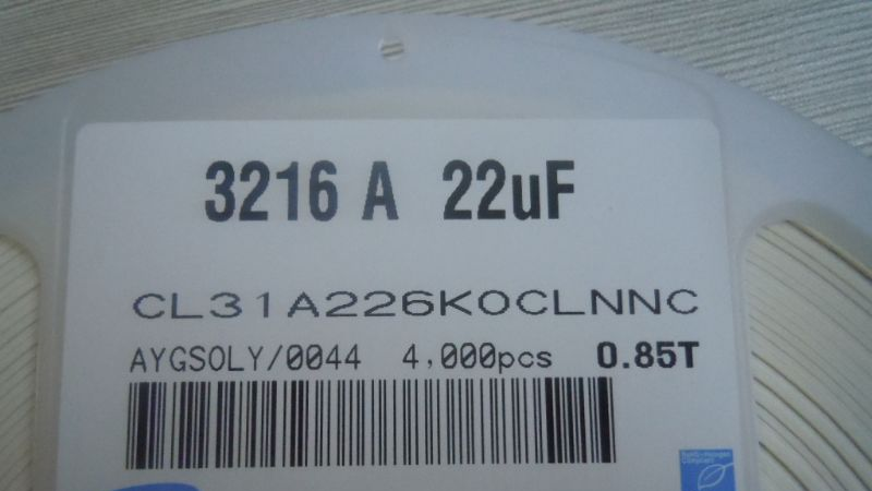 供应三星贴片电容CL31A226KOCLNNC 1206 226k 16v