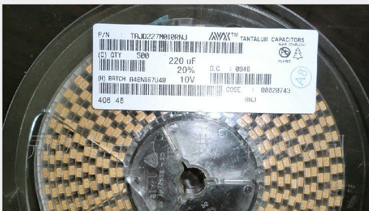 强势供应AVX贴片钽电容 220UF、10V D avx