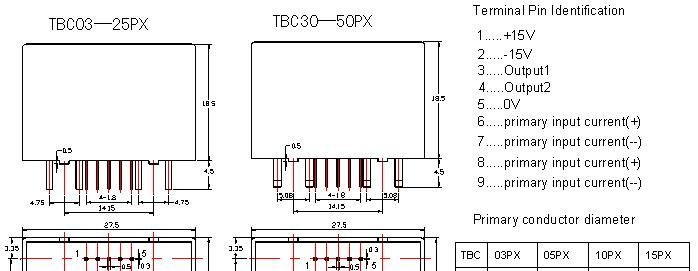 供应TBC15PX双环系列闭环霍尔电流传感器