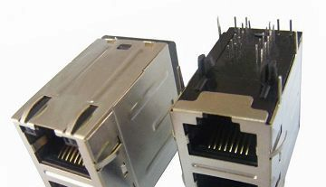 供应RJ45 2-1 千兆单排LED 有弹片