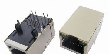 供应RJ45 1英寸百兆滤波器 左绿右黄LED 无弹片