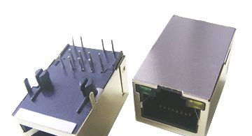 供应RJ45 1英寸百兆滤波器 左黄右绿LED 无弹片