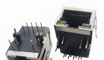 供应RJ45 1-1百兆滤波器 错位LED 带弹片