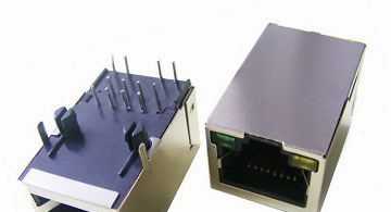 供应RJ45 1-1 1英寸百兆滤波器 左黄右绿LED 无弹片