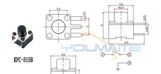 供应玩具轻触开关|家电轻触开关|4.5*4.5*3.8轻触开关|轻触开关原理|边三脚轻触开关
