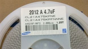 三星贴片电容器 0805 4.7UF 475Z 10V CL21F475ZPNE