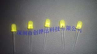 发光二极管LED5mm黄发雾状黄灯