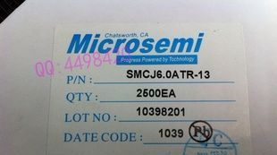 热卖MicroSemi品牌的SMCJ6.0ATR-13.SMCJ6.8A.SMCJ6.5CA