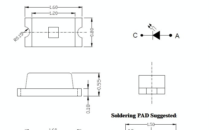 SMD LED 0603普绿 发光二极管(图)