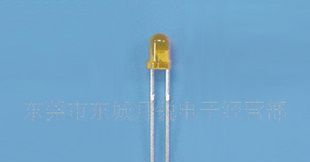 3MM黄发黄LED灯珠，LED黄色指示灯，3MM黄发黄雾状发光二极管