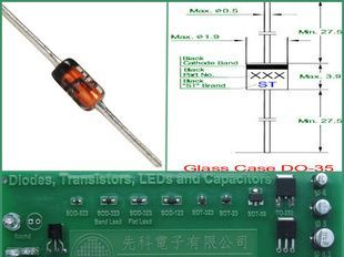 【厂家直销】先科【DO-35玻璃封装】直插开关二极管 ST 1N4148