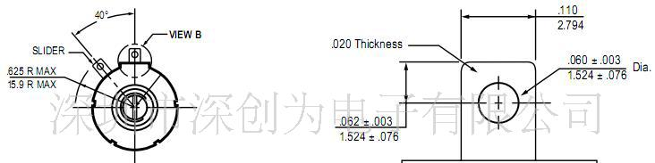 供应美国BI电位器7286R10K L.25 墨西哥产，金属柄