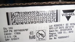 热销VISHAY品牌MOS IRFP460APBF 进口原装现货