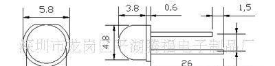 高品质F5钢盔白光F5草帽薄边6-7流明LED草帽发光二极管6