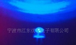 5mm草帽白发蓝高亮长脚LED指示灯 发光二极管 灯泡