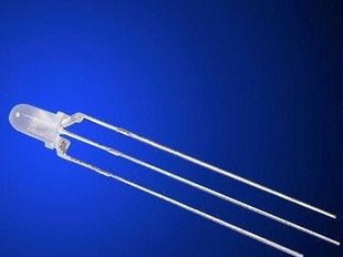 3mm共阴透明红蓝双色LED 三脚LED  双色灯LED