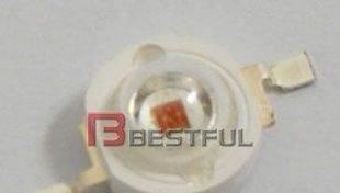 厂家直供大功率LED灯珠发光二极管1W红光凹方杯45lm光宏