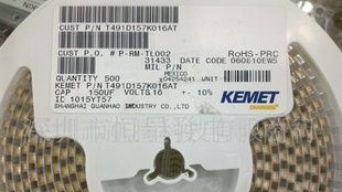 T491D157K016AT 16V150UF D KEMET钽电容器 7343