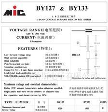 (2)现货供应1.0A硅整流二极管  BY133