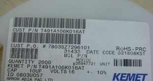 KEMET钽电容10UF 16V A