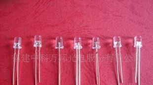 特价5MM圆头透明有边单闪黄色蜡烛灯LED
