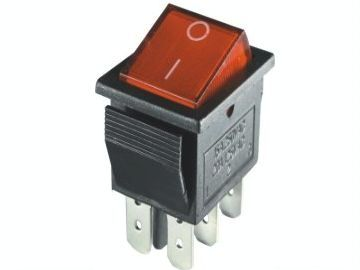 DPDT红色环保材料高质量船型开关YW1-504-A