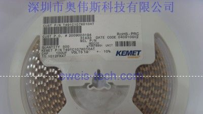 供应 T491C107K010AT KEMET钽电容代理 基美钽电容价格