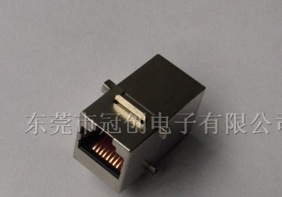 供应直通式RJ45连接器、8p8c  直通式CAT5E标准RJ45母座
