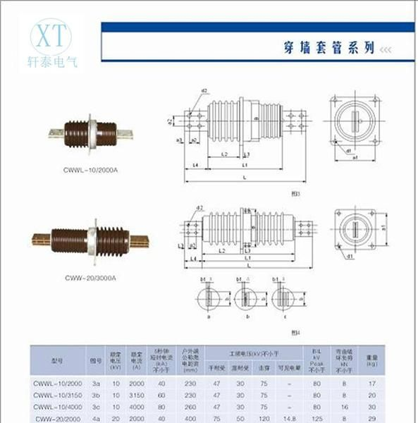 供应【轩泰】CWLB-35/1000A电子陶瓷穿墙套管