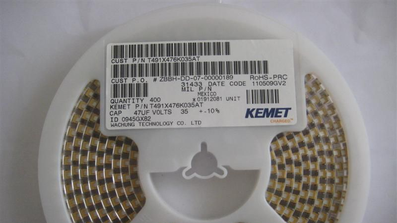 供应基美钽电容T491X47K035A7 47uf 35v 原装库存