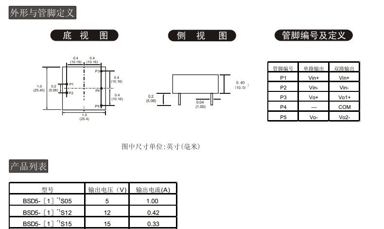 代理BOSHIDA 博思达 模块电源BSD5-48D12