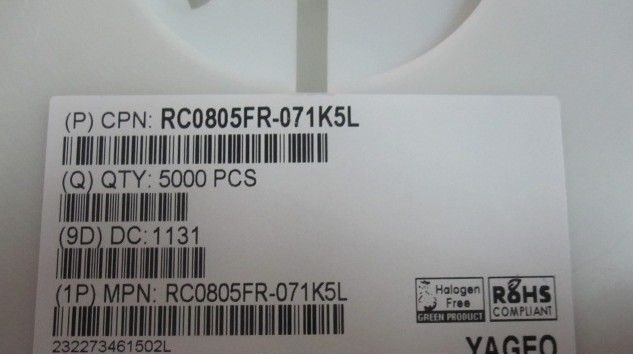 代理供应台湾国巨贴片电阻RL0805JR-070R56L