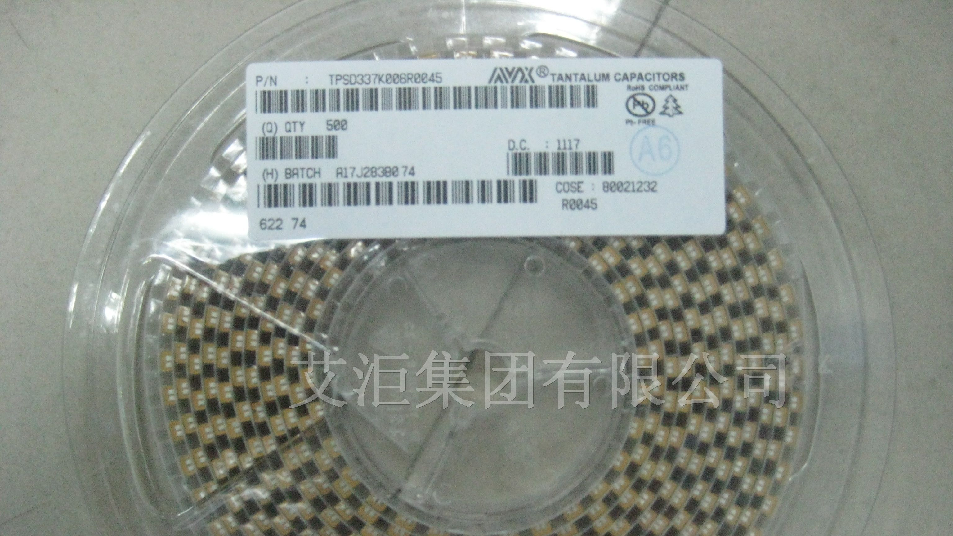 供应AVX钽电容TPSD337K006R0045 330uf 6.3v 原装现货