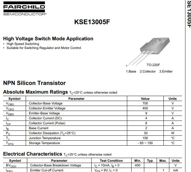 供应 三极管 KSE13005F2,KSE13005F1,F13005F2