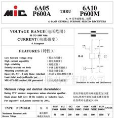 (9)货供应6.0A硅整流二极管  6A10